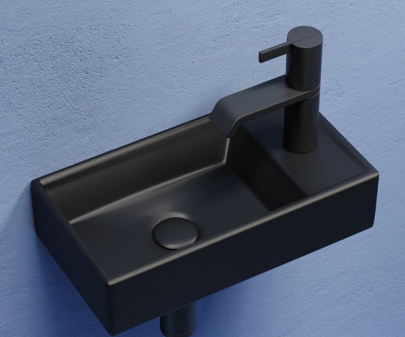 Раковина Ceramicanova CN6051LMB подвесная прямоугольная 40.7, санфарфор