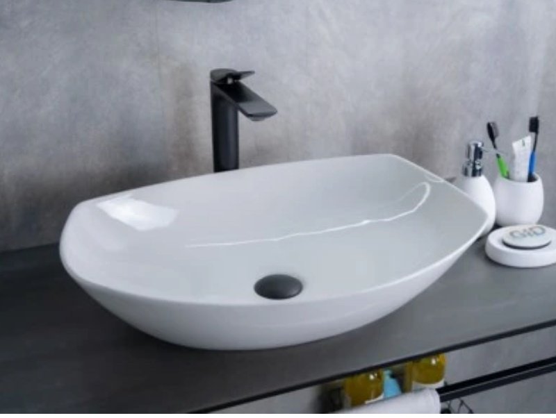 Раковина GID-ceramic N9137 накладная овальная 56, керамика