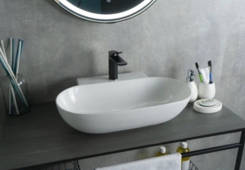 Раковина GID-ceramic N9234 накладная овальная 56, керамика