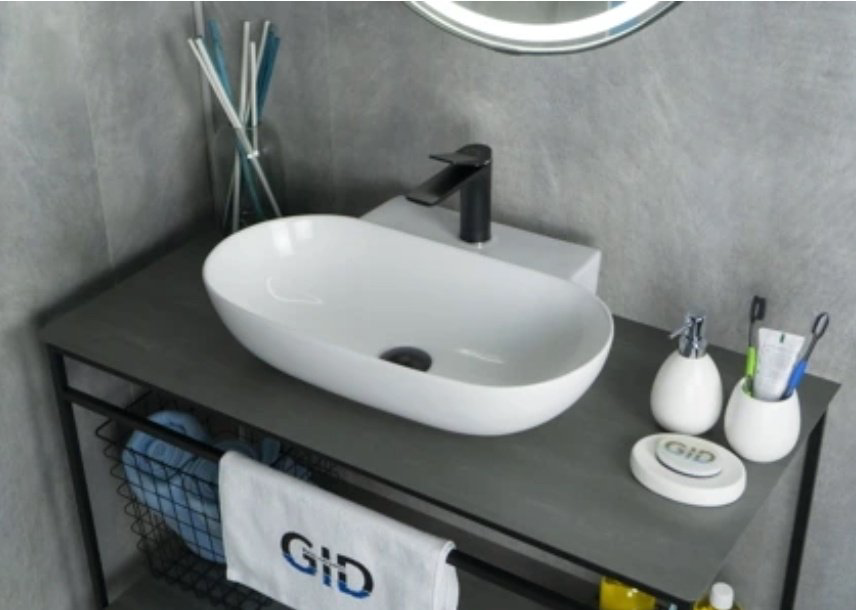 Раковина GID-ceramic N9234 накладная овальная 56, керамика купить,61988