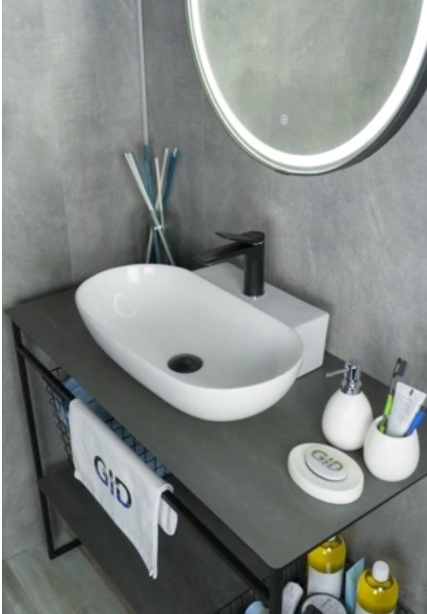 Раковина GID-ceramic N9234 накладная овальная 56, керамика