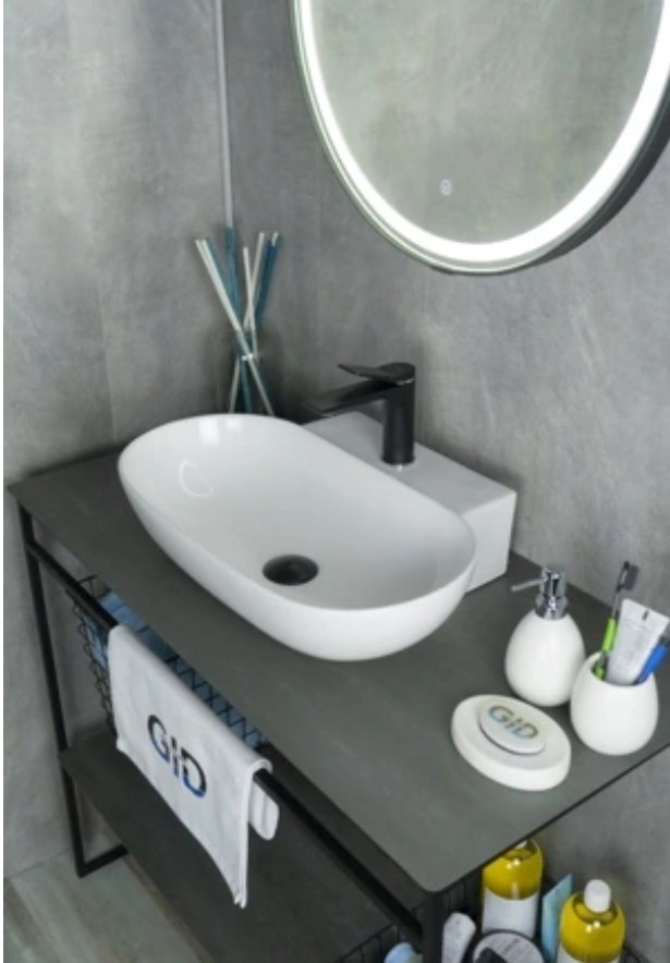 Раковина GID-ceramic N9234 накладная овальная 56, керамика купить,61988