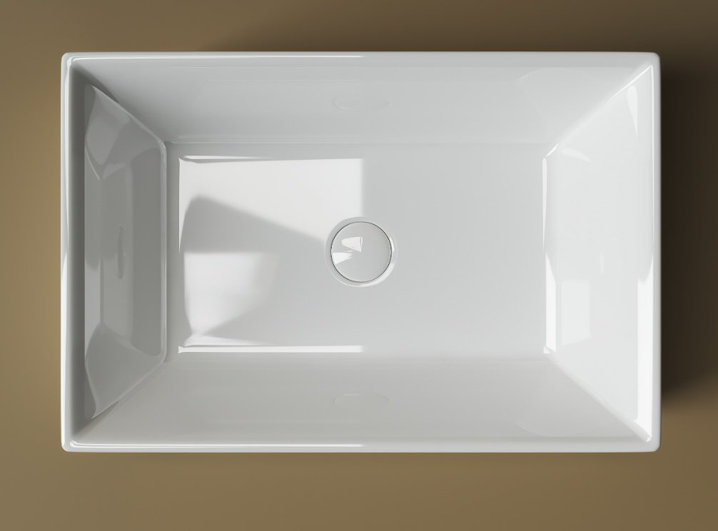 Раковина Ceramicanova CN5013 накладная прямоугольная 59, санфарфор