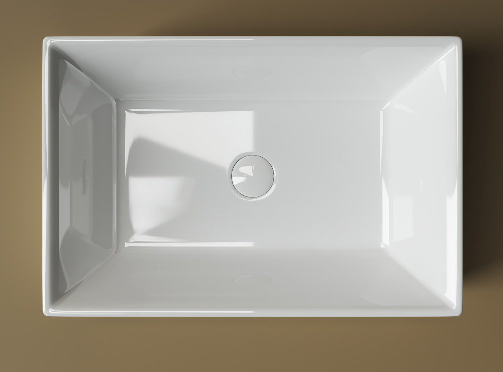Раковина Ceramicanova CN5013 накладная прямоугольная 59, санфарфор купить,NaN
