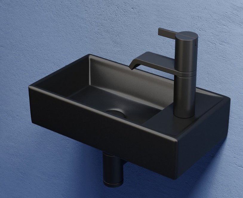Раковина Ceramicanova CN6051LMB подвесная прямоугольная 40.7, санфарфор