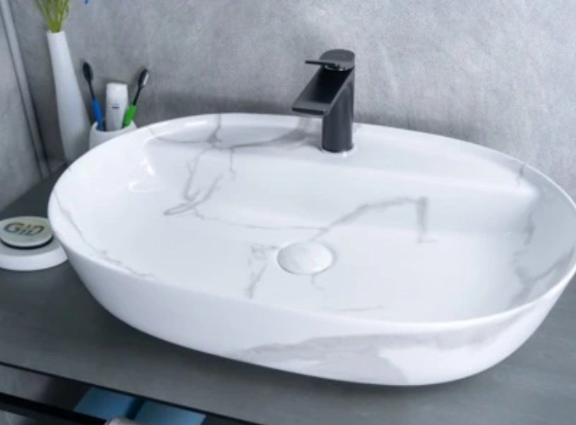 Раковина GID-ceramic Mnc346C накладная овальная 61, керамика купить,NaN