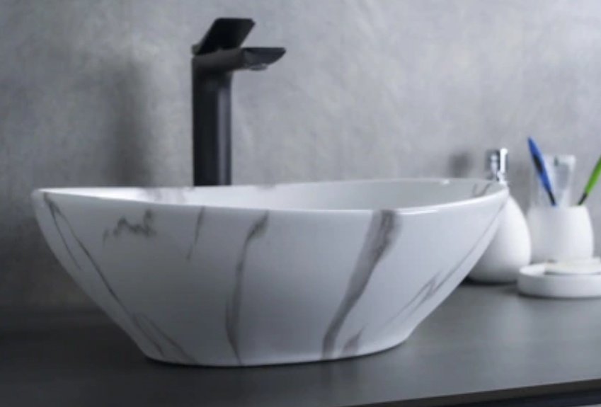Раковина GID-ceramic Mnc138C накладная овальная 41, керамика