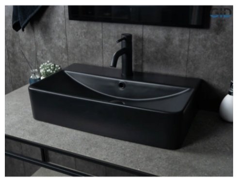 Раковина GID-ceramic Bm1344 накладная прямоугольная 61, керамика