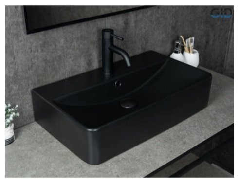 Раковина GID-ceramic Bm1344 накладная прямоугольная 61, керамика