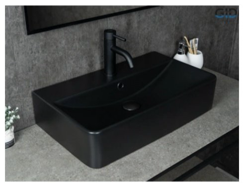 Раковина GID-ceramic Bm1344 накладная прямоугольная 61, керамика купить,NaN