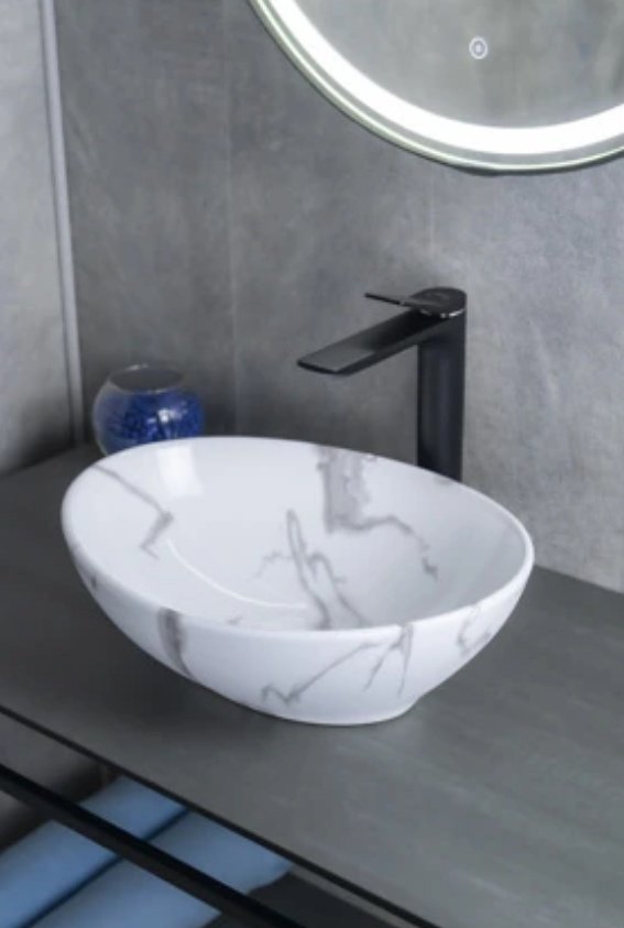 Раковина GID-ceramic Mnc138C накладная овальная 41, керамика