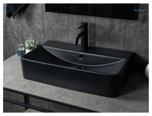 Раковина GID-ceramic Bm1344 накладная прямоугольная 61, керамика
