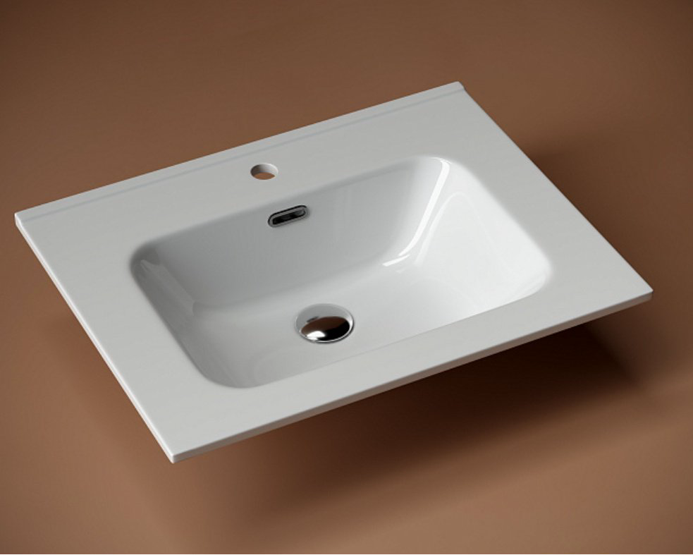 Раковина Ceramicanova CN7001 врезная прямоугольная 61, санфарфор