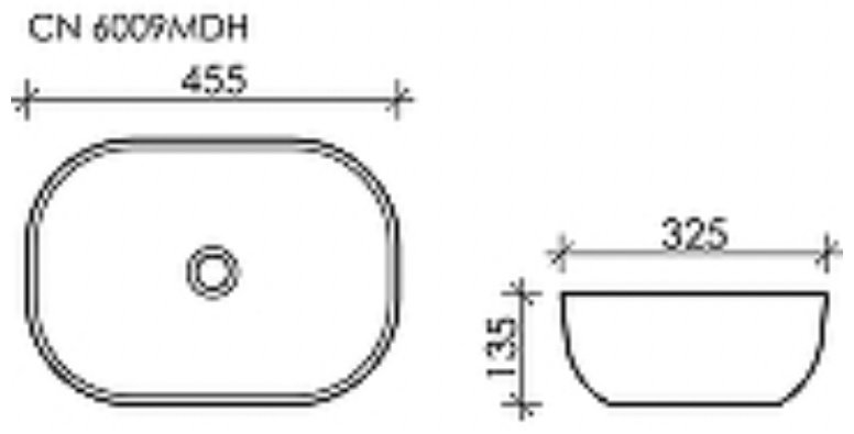 Раковина Ceramicanova CN6009MDH накладная прямоугольная 45, санфарфор купить,246163
