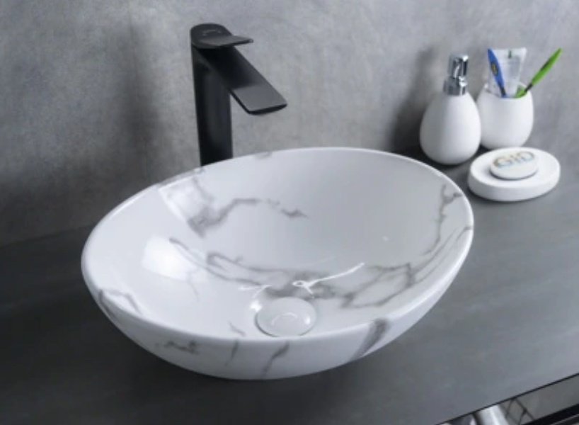 Раковина GID-ceramic Mnc138C накладная овальная 41, керамика купить,NaN