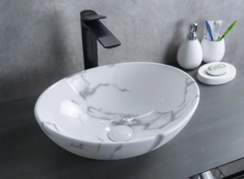 Раковина GID-ceramic Mnc138C накладная овальная 41, керамика купить,NaN