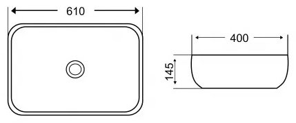 Раковина WeltWasser WW ELBACH 2143P K501 накладная овальная 61 см, фаянс
