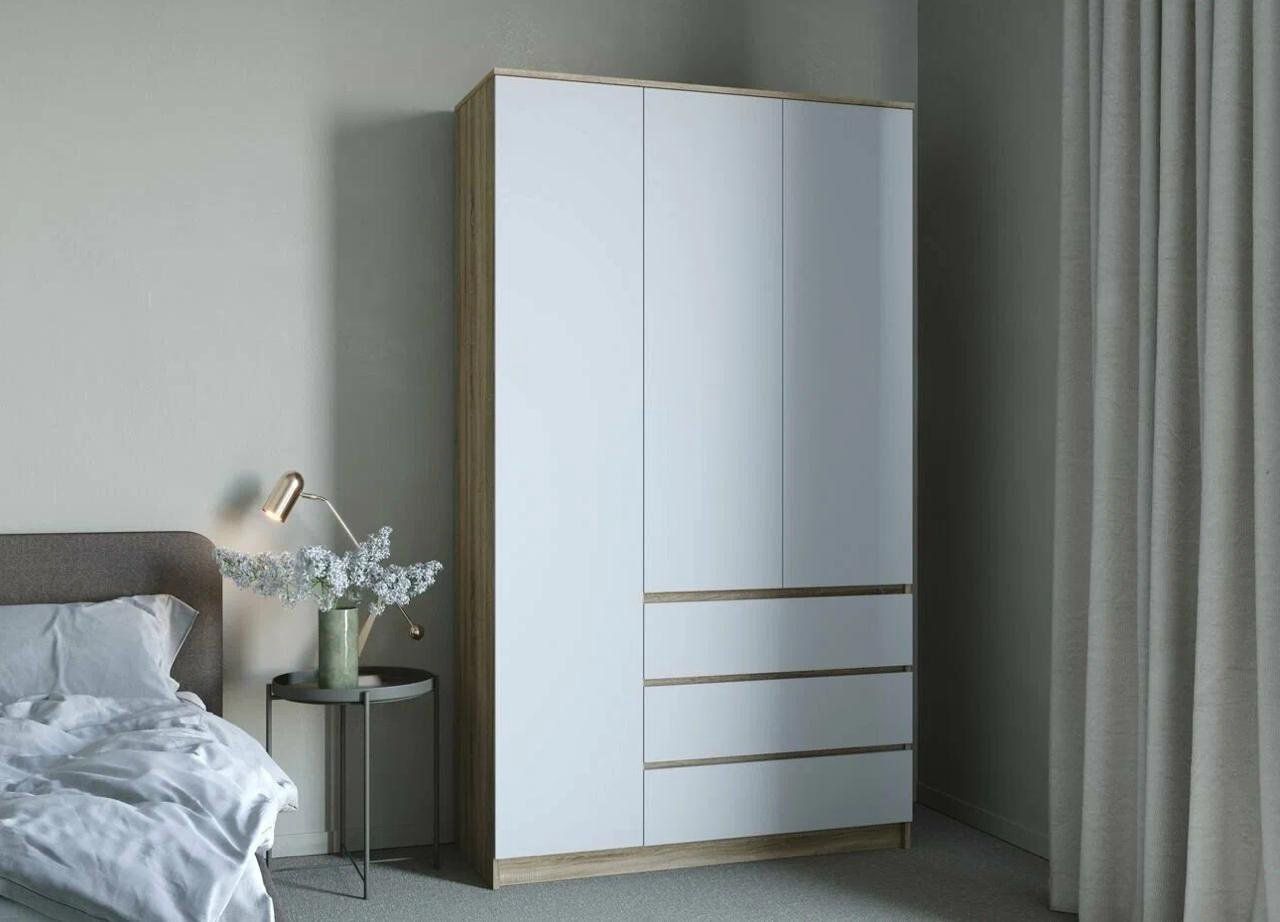 Распашной шкаф DOMA HELEN-NS, 120x210х46 см, белый, светло-коричневый купить,NaN