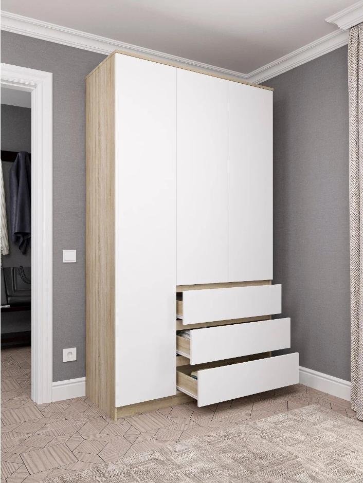 Распашной шкаф DOMA HELEN-NS, 120x210х46 см, белый, светло-коричневый купить,NaN