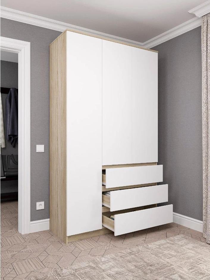 Распашной шкаф DOMA HELEN-NS, 120x210х46 см, белый, светло-коричневый купить,NaN