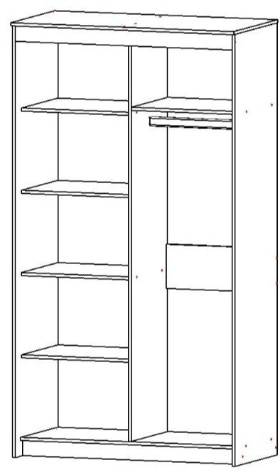 Шкаф-купе DOMA Vankuver 515165165, 120x220х60 см, белый, коричневый купить,NaN