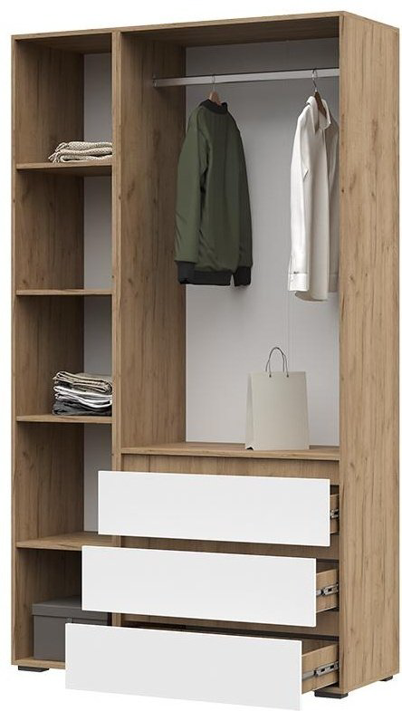 Распашной шкаф DOMA HELEN-NS, 120x210х46 см, белый, светло-коричневый купить,NaN