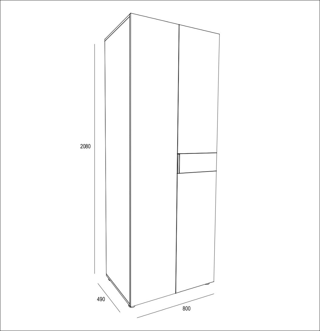 Распашной шкаф DOMA Лотос 1047560, 80x208х49 см, белый, коричневый купить,NaN