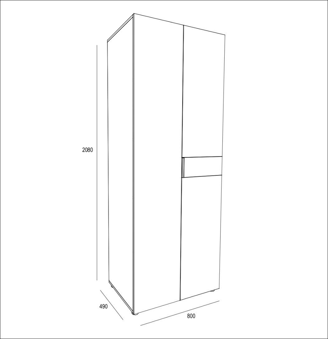 Распашной шкаф DOMA Лотос 1047560, 80x208х49 см, белый, коричневый купить,NaN