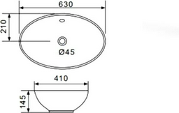Раковина Gappo K0000067644 накладная овальная 63, керамика