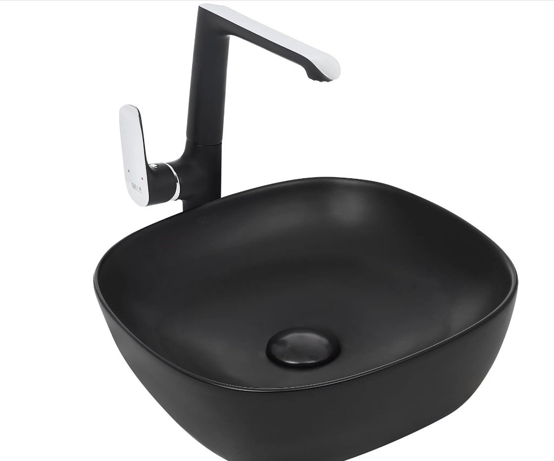 Раковина WeltWasser WW ELBACH 2184 MB накладная квадратная 37 см, фаянс
