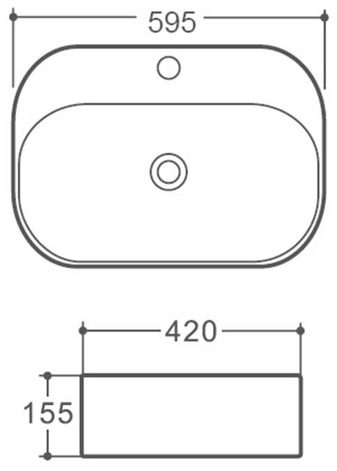 Раковина Vincea VBS-306 накладная овальная 42 см, керамика