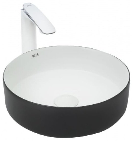 Раковина WeltWasser WW ELBACH M3134 BW накладная круглая 35.5 см, фаянс