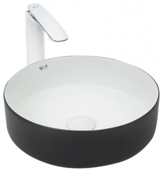 Раковина WeltWasser WW ELBACH M3134 BW накладная круглая 35.5 см, фаянс