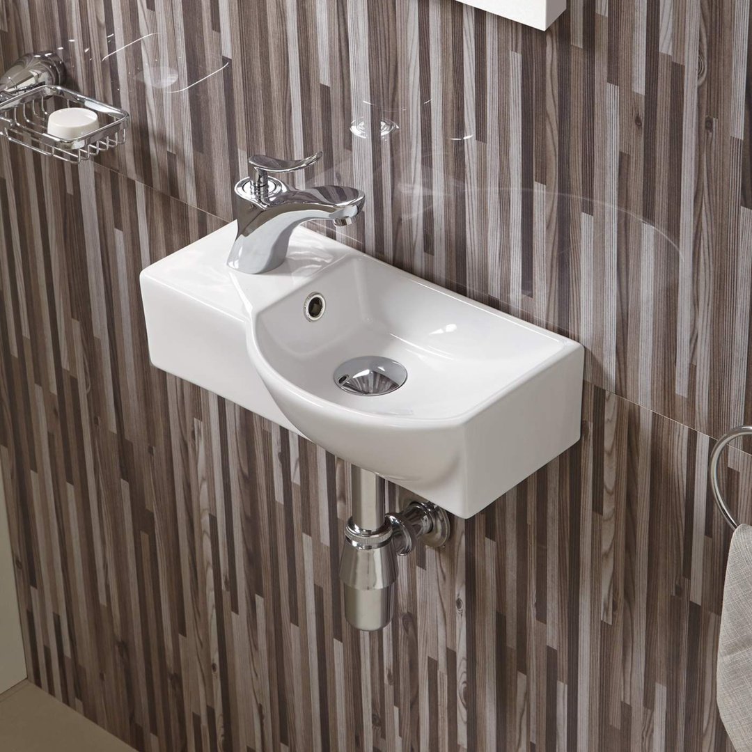 Раковина WeltWasser WW AISBACH 7940 GL-WT L подвесная нестандартная 40 см, фаянс