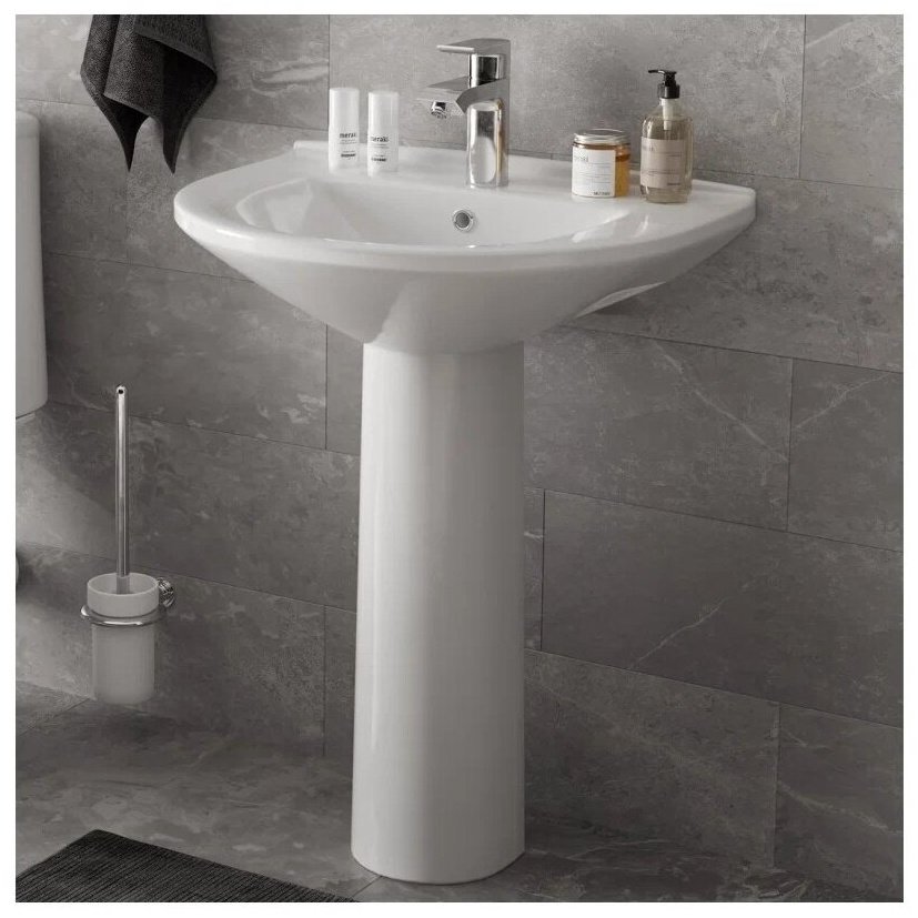 Раковина Gesso W101 Home de luxe + W Universal Home de luxe ВКЗ на пьедестал овальная 55, фаянс купить,NaN