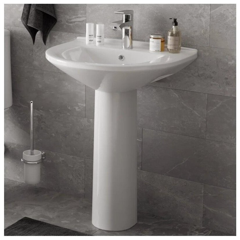 Раковина Gesso W101 Home de luxe + W Universal Home de luxe ВКЗ на пьедестал овальная 55, фаянс купить,NaN