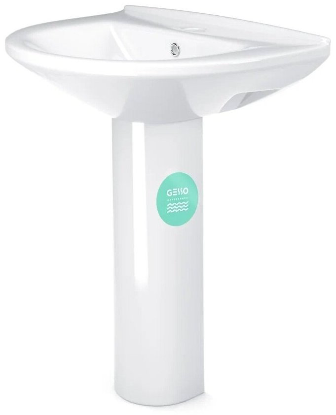 Раковина Gesso W101 Home de luxe + W Universal Home de luxe ВКЗ на пьедестал овальная 55, фаянс купить,NaN