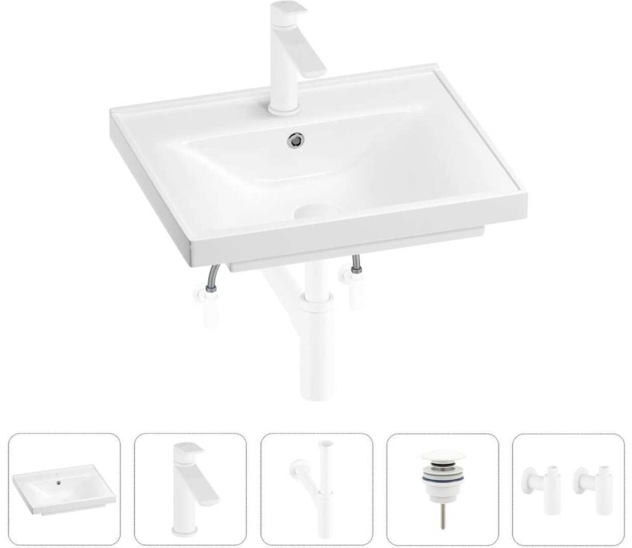 Раковина Wellsee 201004810, FreeDom подвесная прямоугольная 46, фаянс купить,NaN