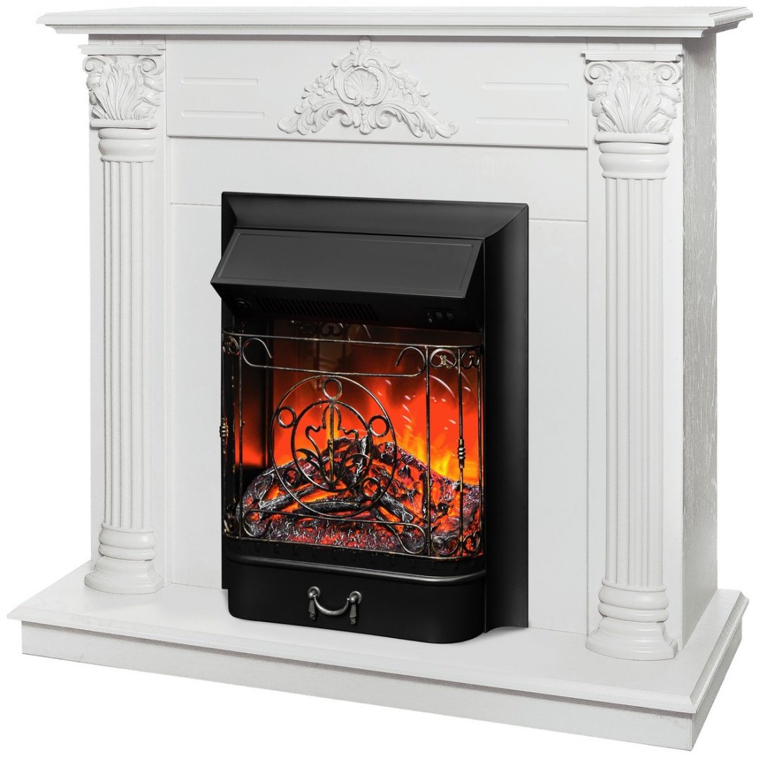 Электрокамин Real Flame напольный Stefania WT-F614 с очагом Majestic Lux Black