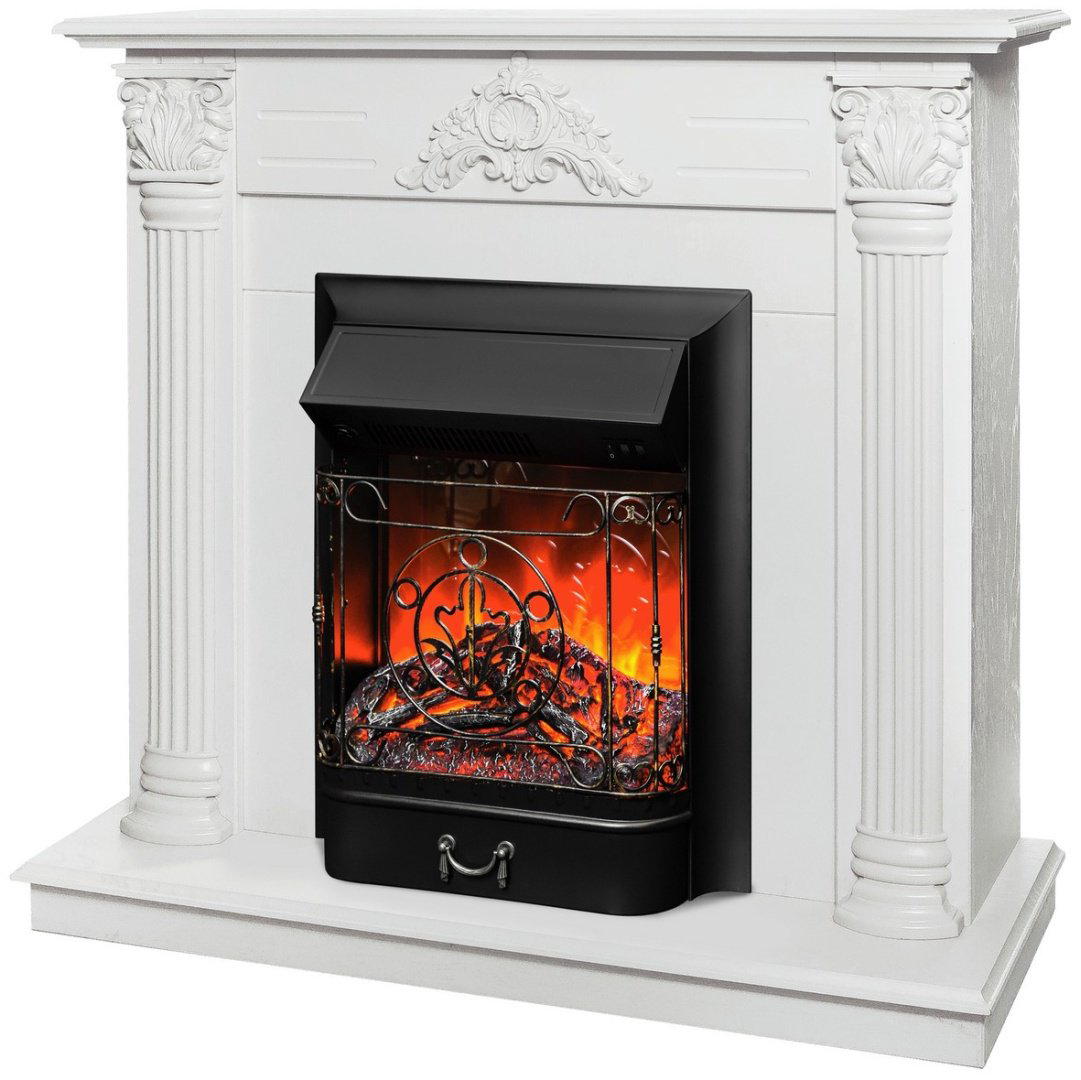 Электрокамин Real Flame напольный Stefania WT-F614 с очагом Majestic Lux Black купить,569836