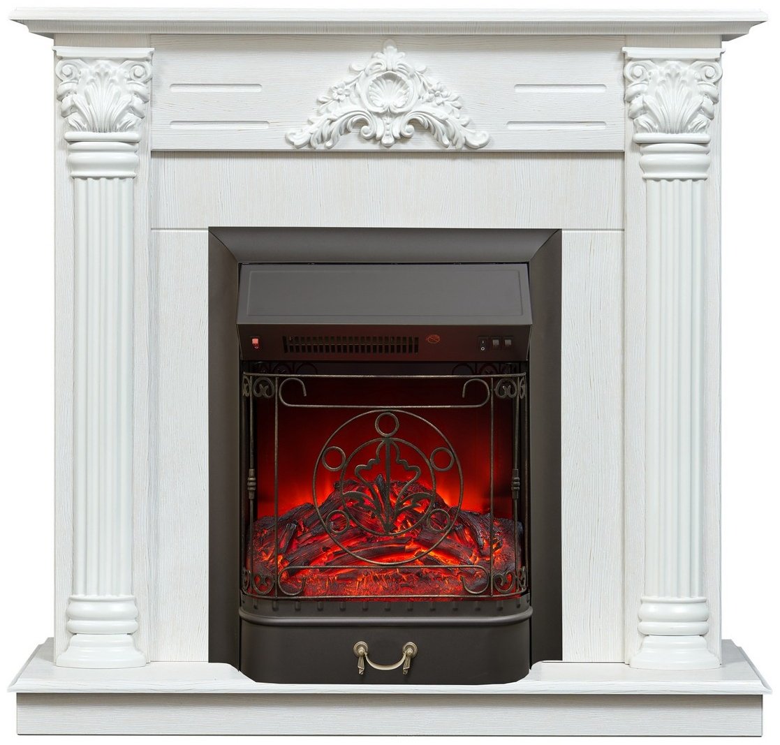 Электрокамин Real Flame напольный Stefania WT-F614 с очагом Majestic Lux Black