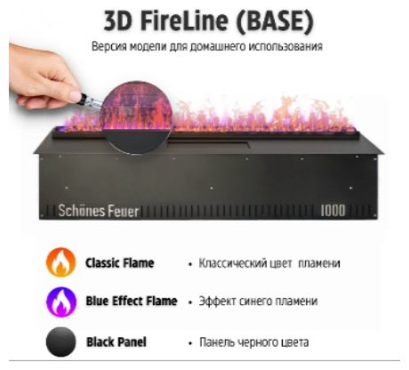 Электрокамин Schones Feuer встроенный 3D FireLine 3000 + Blue Effect Flame купить,NaN