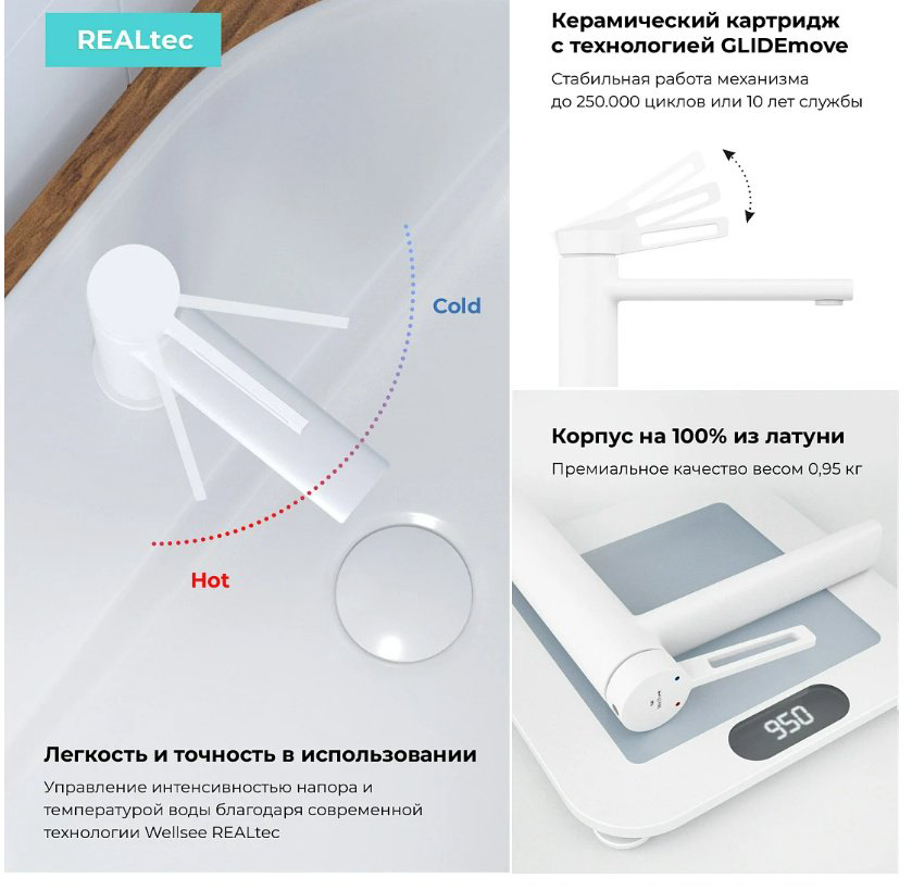 Раковина Wellsee 201007410, Bisou (состоит из 151207000, 182405000, 182108000, 182143000, 182150000, 182150000, 182505000, 182510000, 182 подвесная полукруглая 45, фаянс купить,NaN