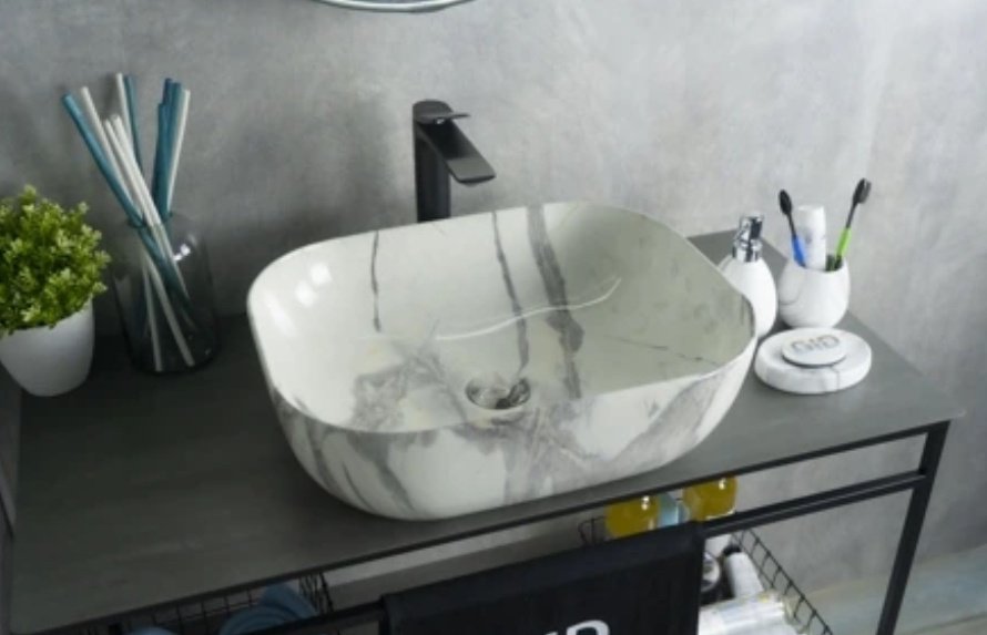 Раковина GID-ceramic K397G125 накладная овальная 50, керамика купить,NaN