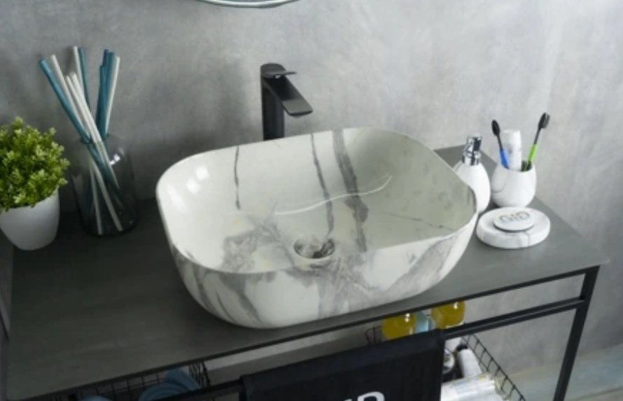 Раковина GID-ceramic K397G125 накладная овальная 50, керамика купить,NaN