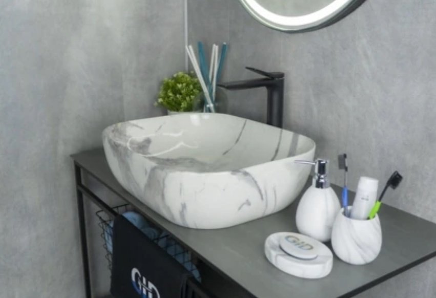 Раковина GID-ceramic K397G125 накладная овальная 50, керамика купить,NaN