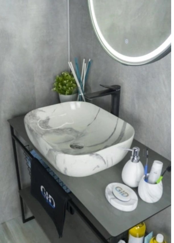 Раковина GID-ceramic K397G125 накладная овальная 50, керамика купить,NaN