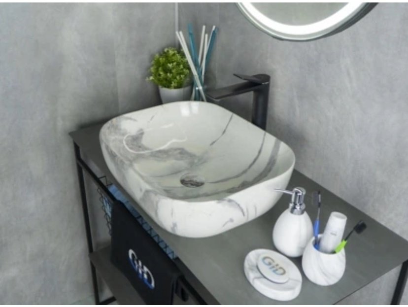 Раковина GID-ceramic K397G125 накладная овальная 50, керамика купить,NaN