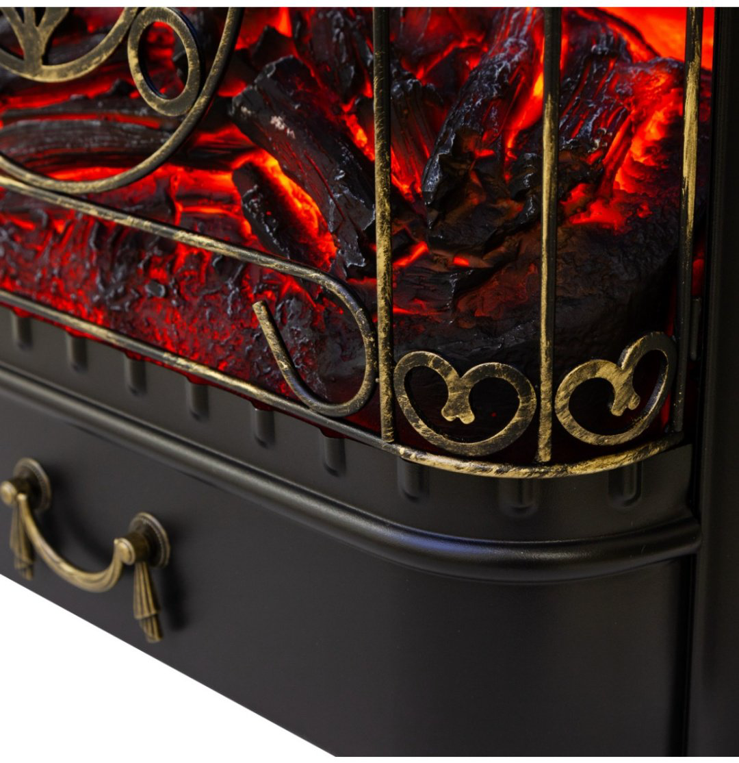 Электрокамин Real Flame MAJESTIC LUX BL 610х503х245, обогрев, зеркало/черный купить,NaN