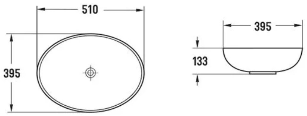 Раковина Comforty N78166MWY-2 накладная овальная 51, санфарфор